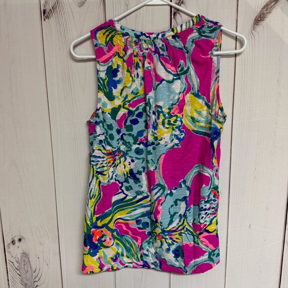 Lilly Pulitzer Essie Tank Women’s Medium Multi Print Soft Knit EUC - Picture 3 of 10